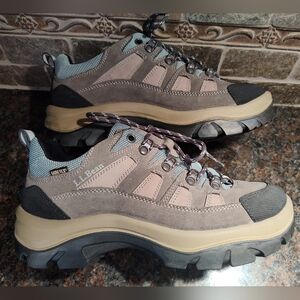 EUC L.L.Bean Women's Taupe/Blue Cresta Hiking Shoes/Boots,GORE-TEX,Made In Italy